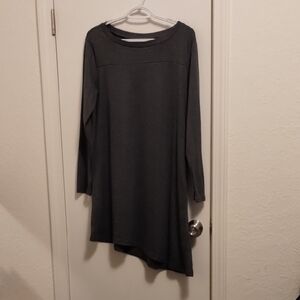 Charcoal Gray Long Sleeve Tunic Dress